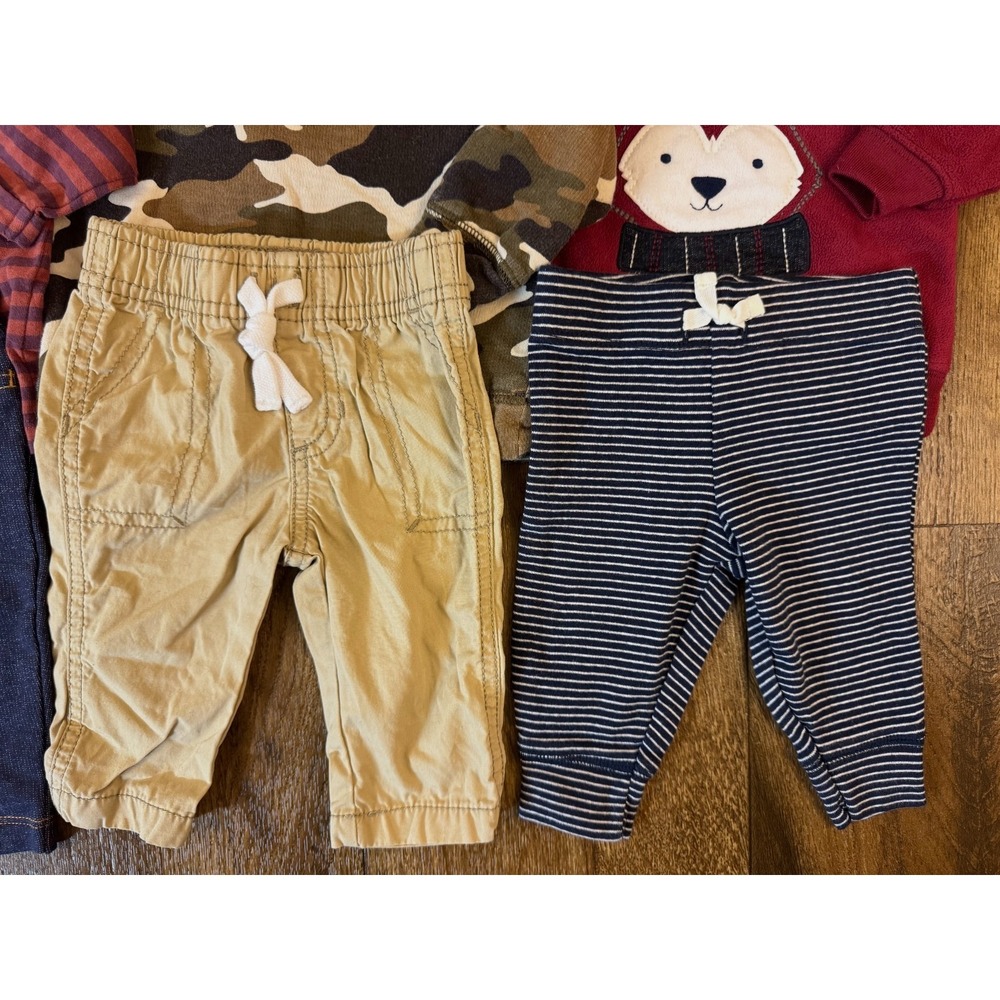Baby Boy 3 Months Outfits Lot Jeans Sweat Pants Shirts Long Sleeved Clothes Camo - Picture 10 of 16